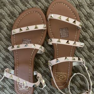 Wrap around stud sandals